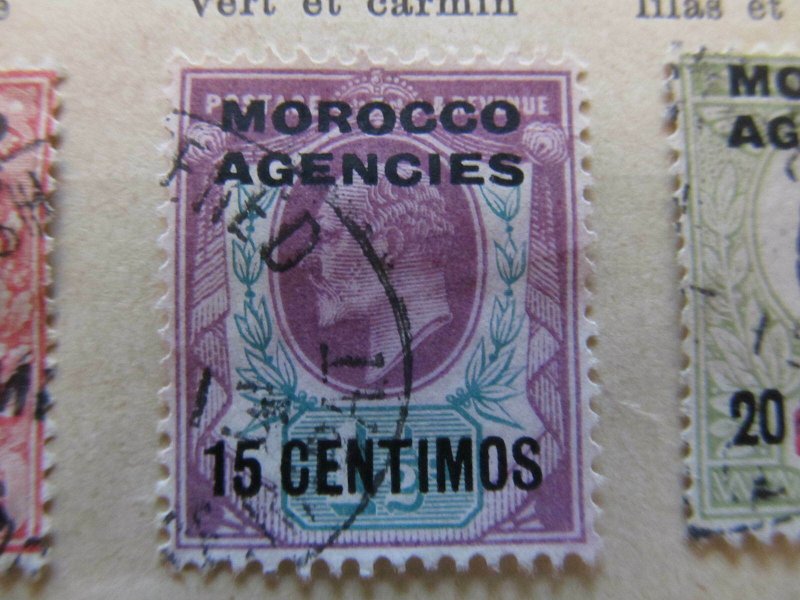 British Morocco 1907-10 15c on 1½p fine used stamp A11P30F14