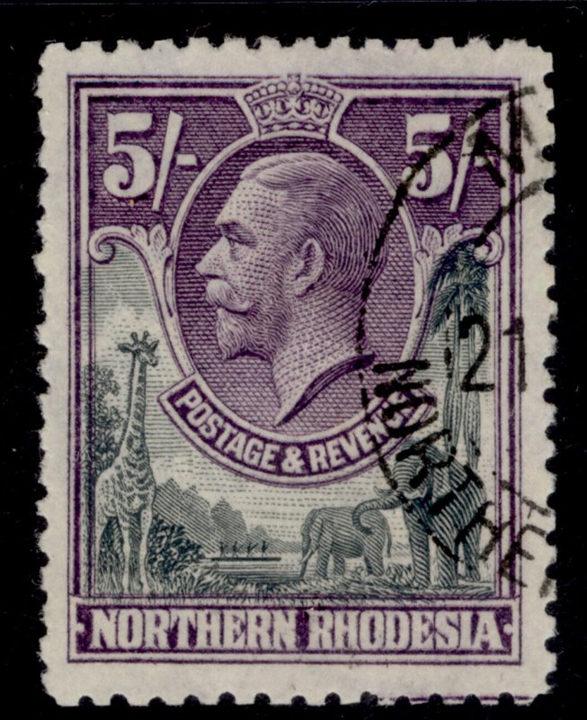 NORTHERN RHODESIA GVI SG14, 5s slate-grey & violet, USED. Cat £22.