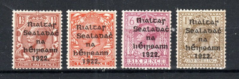 Ireland 1922 GB Provisional Government opt values to 6d SG 11, 13, 14, 15 MLH