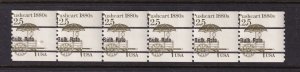 1981 Pushcard Transportation Sc 2133a MNH EFO mis-perforated coil strip of 6