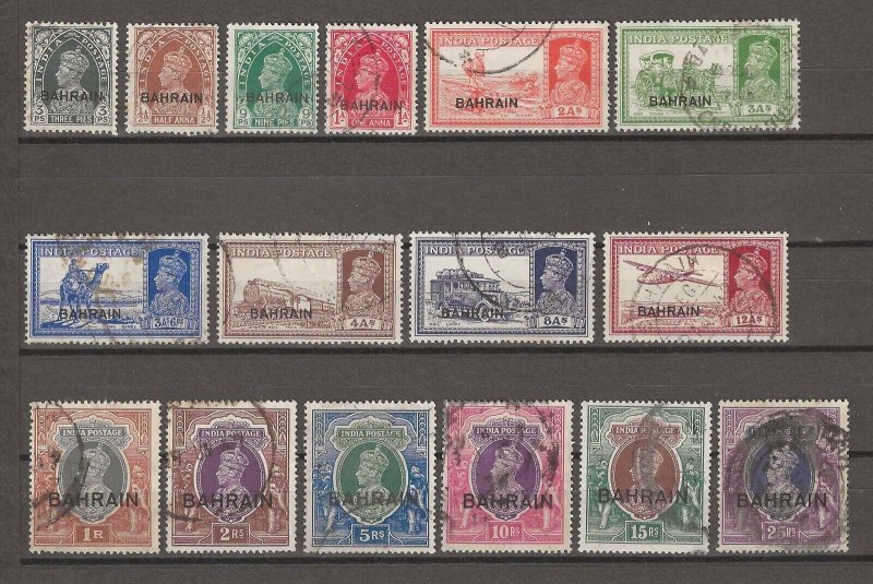 BAHRAIN 1938/41 SG 20/37 USED Cat £450