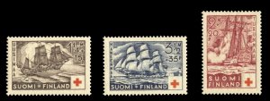 Finland #B24-26 Cat$54, 1937 Red Cross, set of three, never hinged