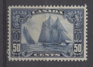 Canada #158 50c Deep Blue The Bluenose 1928 Scroll Issue No Mesh SUP-98 OG