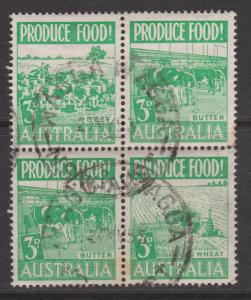 Australia Sc#253-255 Used block of 4