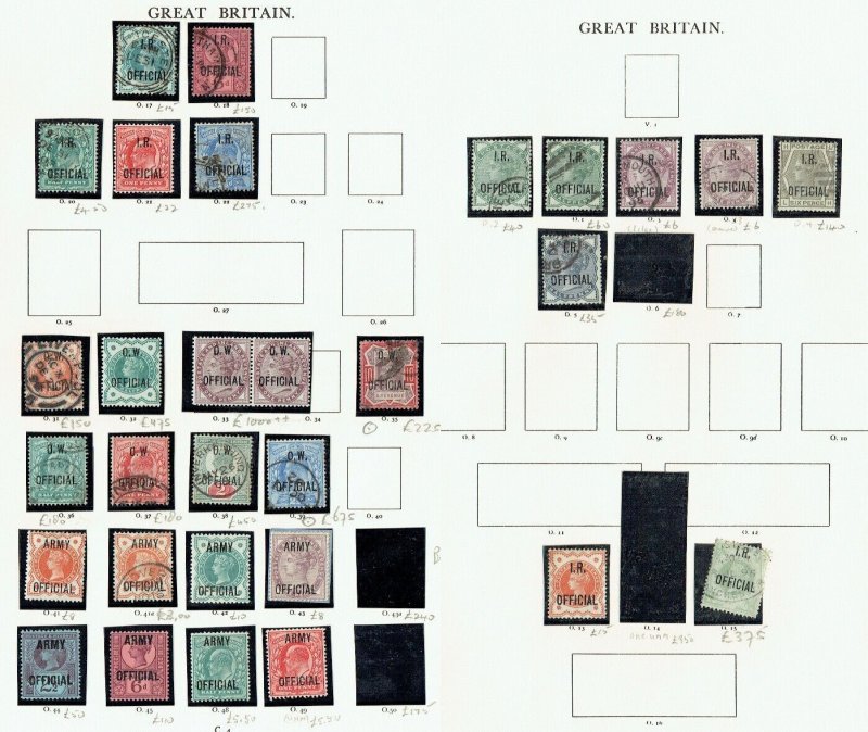 GREAT BRITAIN -  OFFICIALS Collection of mint and mainly used on - 41319