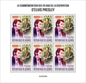 GUINEA - 2022 - Elvis, 45th Death Anniv - Perf 6v Sheet - Mint Never Hinged