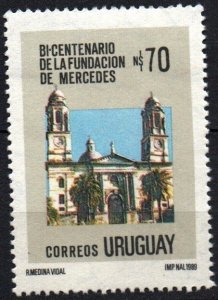 URUGUAY 1990 SC 1346 MNH City of Mercedes church Bicentenary