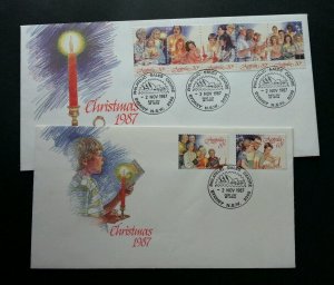 Australia Christmas Carols By Candlelight 1987 Festival Celebration (FDC pair)