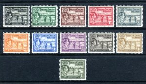 Turks & Caicos Islands 1938 KGVI. Short set to 1s. Mint. LH/H. SG194-202a.