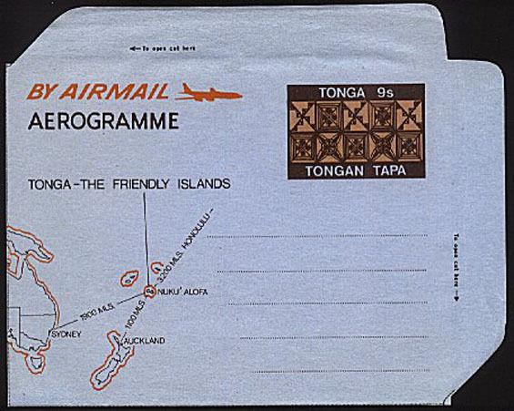 TONGA 9s Tapa airletter - fine unused..........................93795