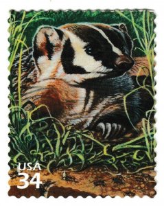 US 3506g Great Plains Prairie Badger 34c single MNH 2001