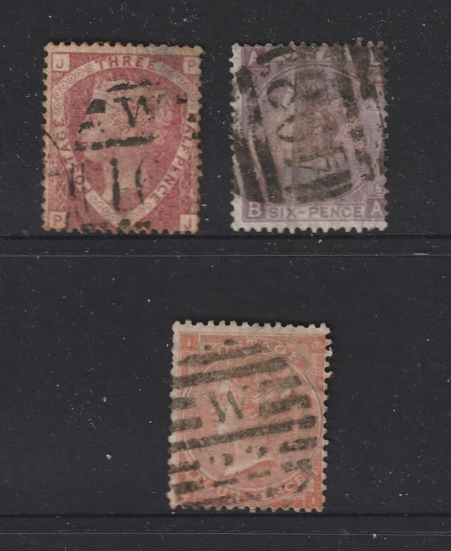 Great Britain x 3 used QV see description