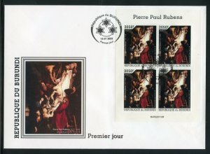 BURUNDI 2022  PETER PAUL RUBENS DESCENT FROM THE CROSS SHEET FDC