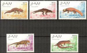 Sahara OCC. R.A.S.D.  1991 Reptiles Lizards Set of 5 MNH