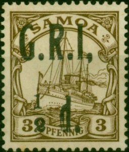 Samoa 1914 1/2d on 3pf Brown SG101c 'Comma after I' Fine MM Rare