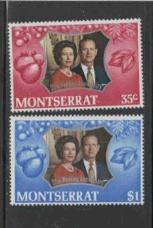 MONTSERRAT #286-287 1972 SILVER WEDDING ISSUE MINT VF NH O.G