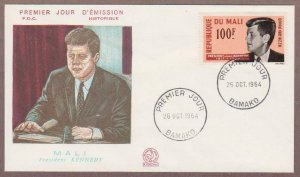 Mali Air Mail John F Kennedy # C24 , JFK FDC - I Combine S/H