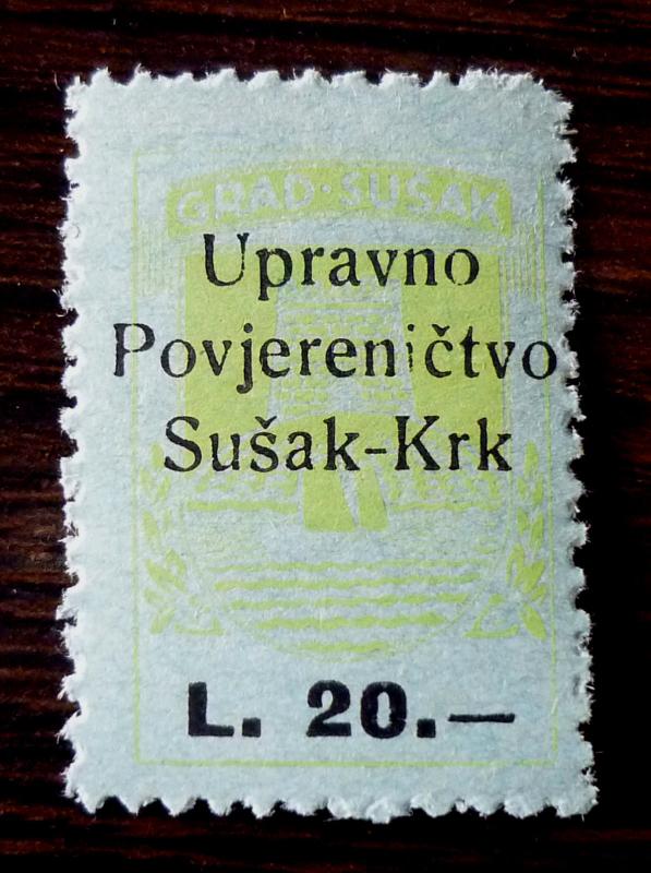 WWII-NAZI ERA-CROATIA-ITALY-LOCAL SUSSA REVENUE STAMP RR!! kroatien italien M10