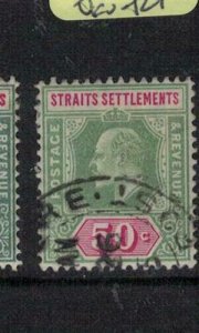 Malaya, Straits Settlements KE 50c SG 118a VFU (5eqs)