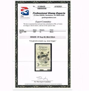 EXCEPTIONAL GENUINE SCOTT #1099 MINT PRISTINE OG NH PSE CERT GRADED XF-SUPERB-95