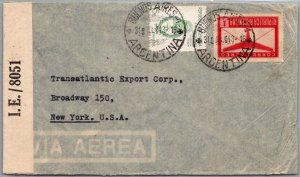 SCHALLSTAMPS ARGENTINA POSTAL HISTORY AIRMAIL CENSORED COVER ADDR YRS'1940-45