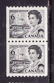 Canada-Sc#468B- id4-Unused NH 6c QEII Centennial pair-1970-