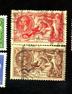 GREAT BRITAIN #222-3 USED VF Cat $85