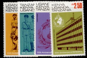 KENYA UGANDA TANZANIA QEII SG338-341, 1973 Anniv Interpol set, NH MINT.