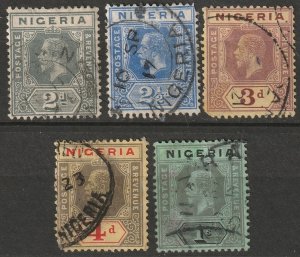 Nigeria 1914 Sc 3-5,7-8 partial set used couple torn corners
