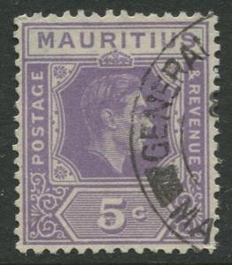 Mauritius - Scott 214 - KGVI Definitive Issue -1938 - FU -Single 5c Stamp