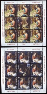 Romania Vatican STAMPS 2010 Christmas sheets MNH Jesus Virgin Mary Religion