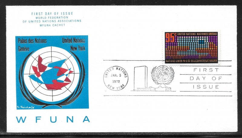 United Nations NY 226 95c Definitive WFUNA Cachet FDC First Day Cover