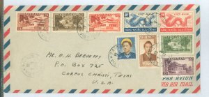 Vietnam/South (Empire/Republic)  9 stamp cover mailed in 1953