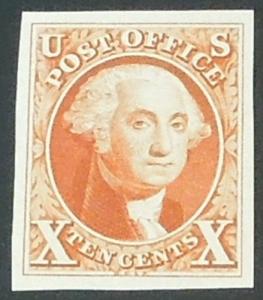 1947 10c Washington imperf. from s/s Scott 948b from MNH