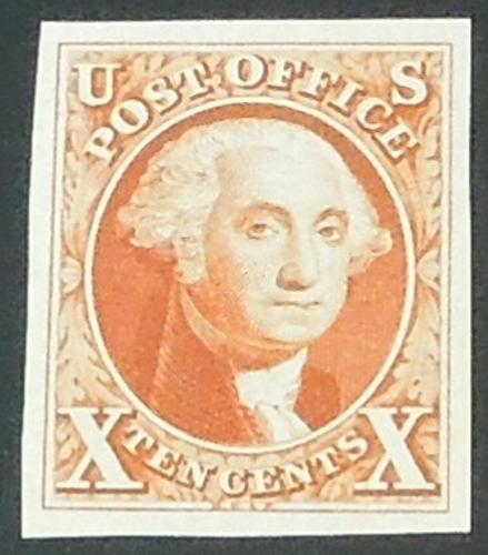 1947 10c Washington imperf. from s/s Scott 948b from MNH