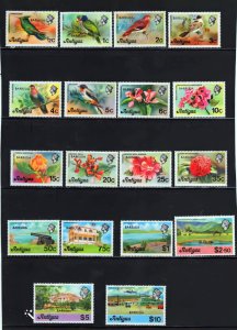 Barbuda 1977 Sc#266/283 DEFINITIVES/BIRDS/FLOWERS (18) MNH