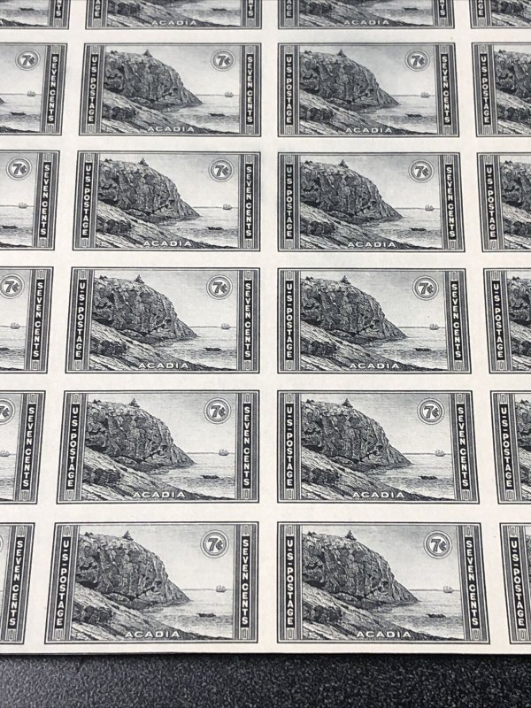 US 762 Acadia Imperf Sheet Of 50 Mint No Gum As Issued - SUPERB.