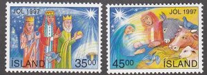 Iceland # 849-850, Christmas, Mint NH, 1/2 Cat.