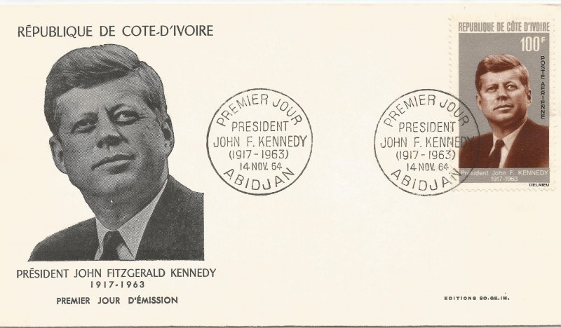 Kennedy Ivory Coast FDC #!