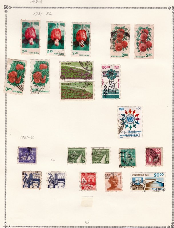 India Stamp Collection on pages   ......see details below