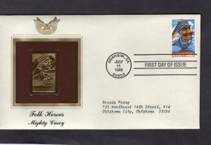 3083 Mighty Casey, FDC PCS Gold Replica addressed