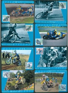 Sweden. 2002 Maximum Card. Complete Set. 8 Card. Motorcycle Sports. 4 Engravers.