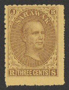 SARAWAK 1869 Brooke 3c brown/yellow.