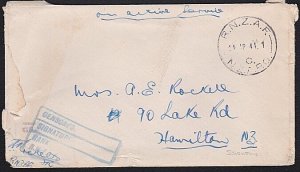 SOLOMON IS 1944 NZ FORCES cover RNZAF / C / NZAPO cds, censor.............A7739