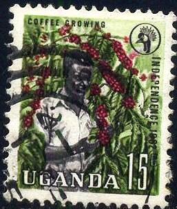 Coffee Growing, Uganda stamp SC#85 used