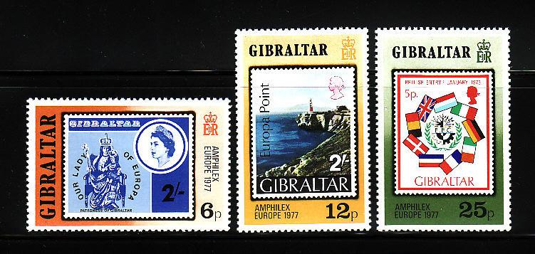 Gibraltar 356-358 Set MNH Stamps on Stamps, Stamp Expo