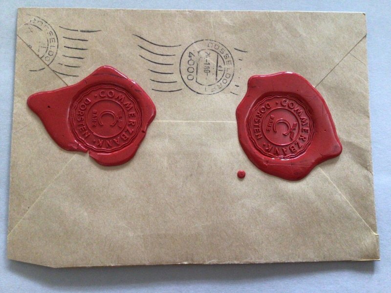 Germany wax Seals registered Commerce Bank  postal cover 66269 