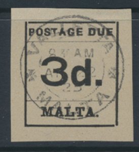 Malta SG D6  SC# J6 Postage Due typeset by Government Printing Office see sca...