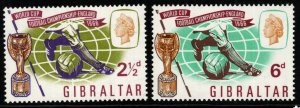 GIBRALTAR SG188/9 1966 FOOTBALL WORLD CUP MNH