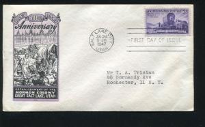 US 950 ADDR 100th Anniv Utah State Ioor FDC